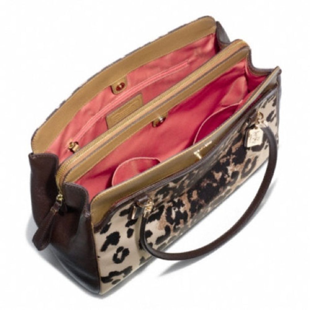 Coach Madison Kimberly Ocelot Print Carry All Handbag 25207 Light Khaki - Picture 3 of 12